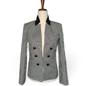 Veronica Beard Gingham Dickey Blazer Jacket Black & White Size 2